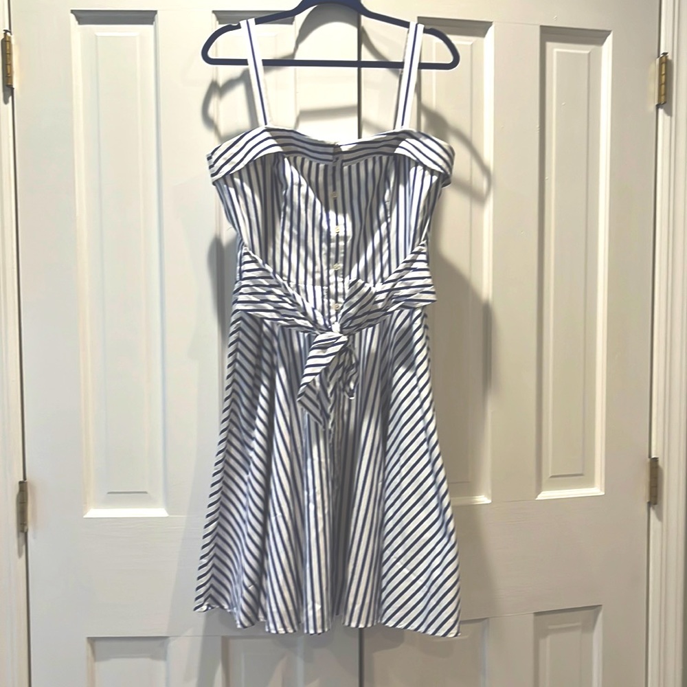 Authentic POLO Ralph Lauren blue and white stripe dress.
